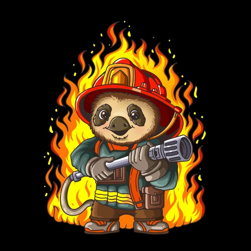 Heroic Brave Firefighter Sloth