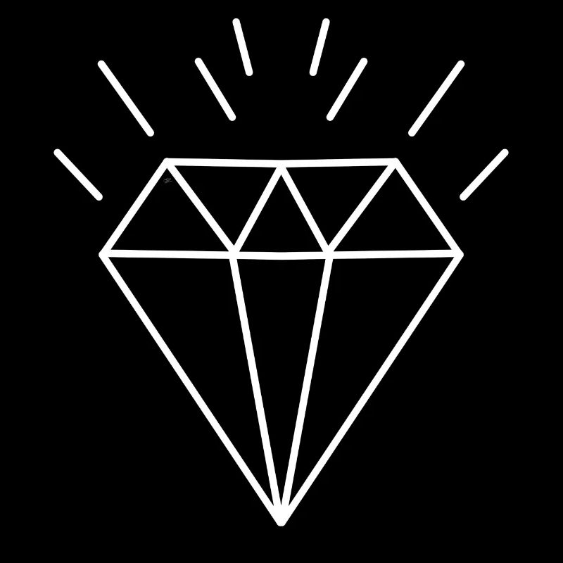 Diamant im Stil old Tattoo 3D-Effekt