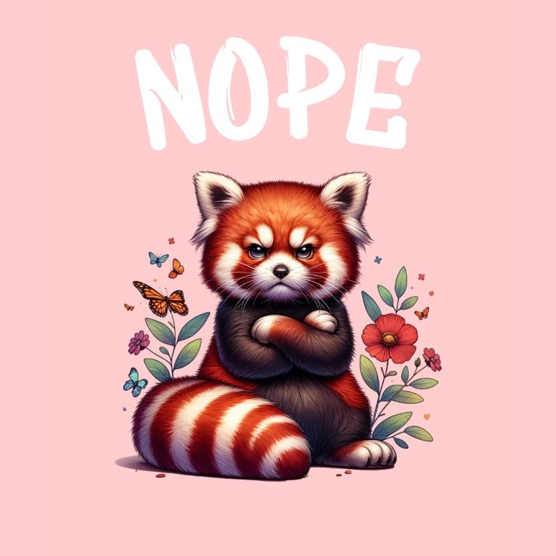 Panda roux Drôle de dicton Nope Renard de Feu