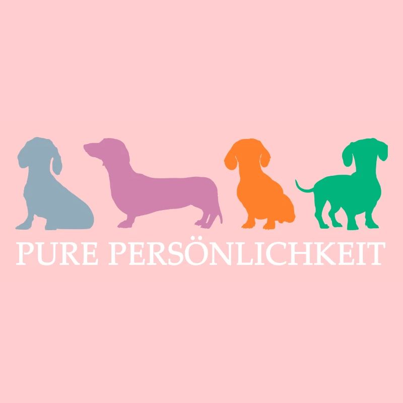 Dackelsilhouetten mit Dackelspruch