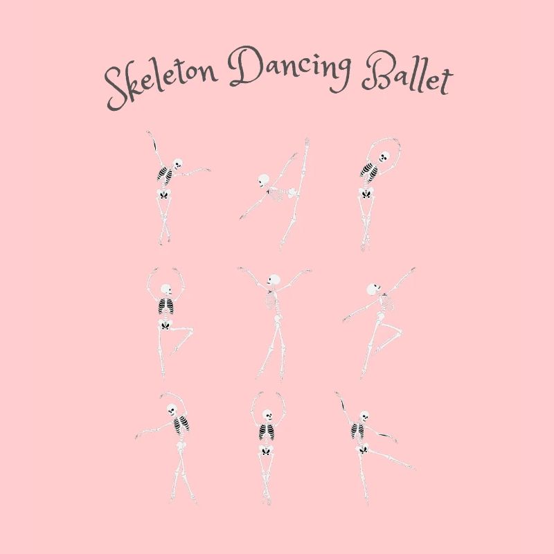Skeleton Dancing Ballet Drôle Halloween