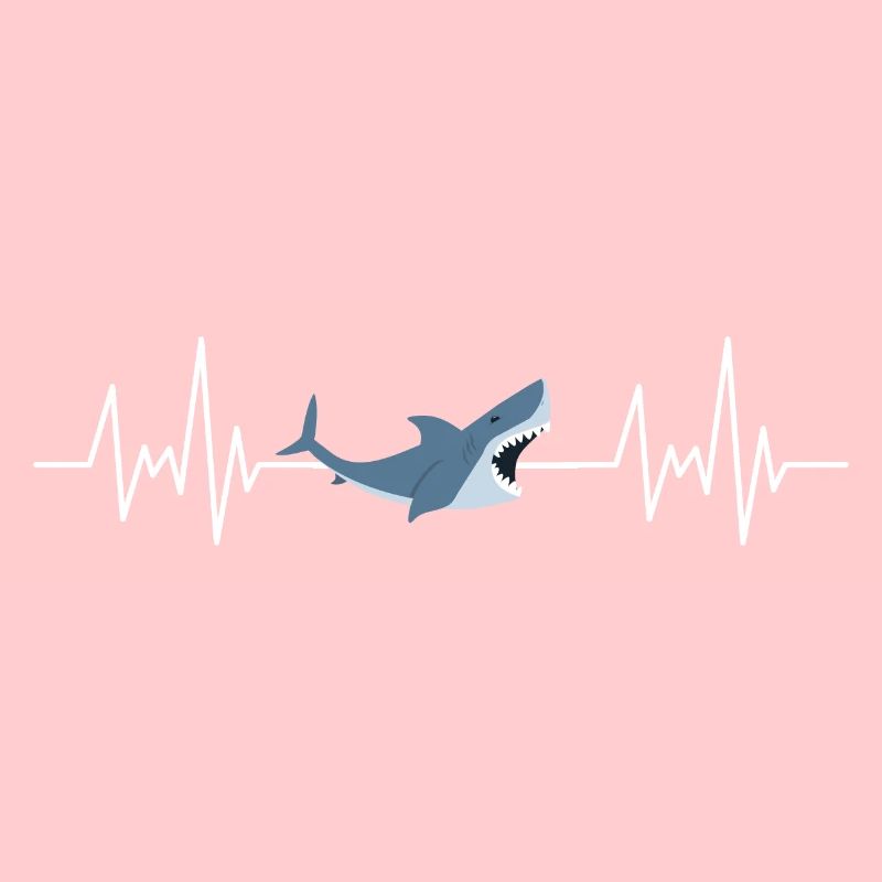 Fruits de mer Ocean Animal Gift Heartbeat Shark