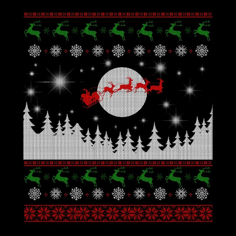 Weihnachtsmann und Rentiere Hässlicher Weihnachtspullover