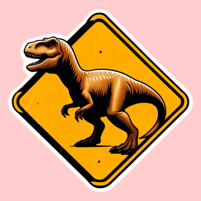 Dinosaur construction sign