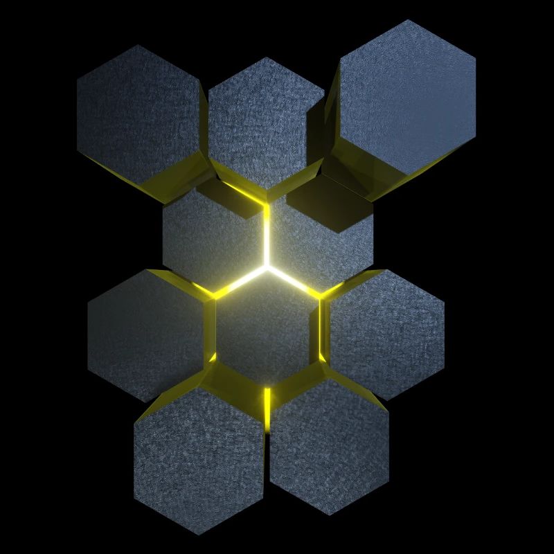 Hexagone Effet 3D Géométrie sacrée