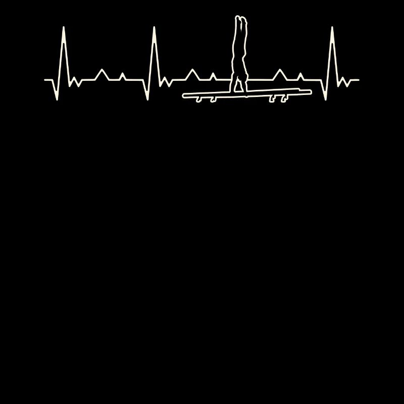 Gymnast Parallel Bar . Heart. Love. EKG. Pulse.