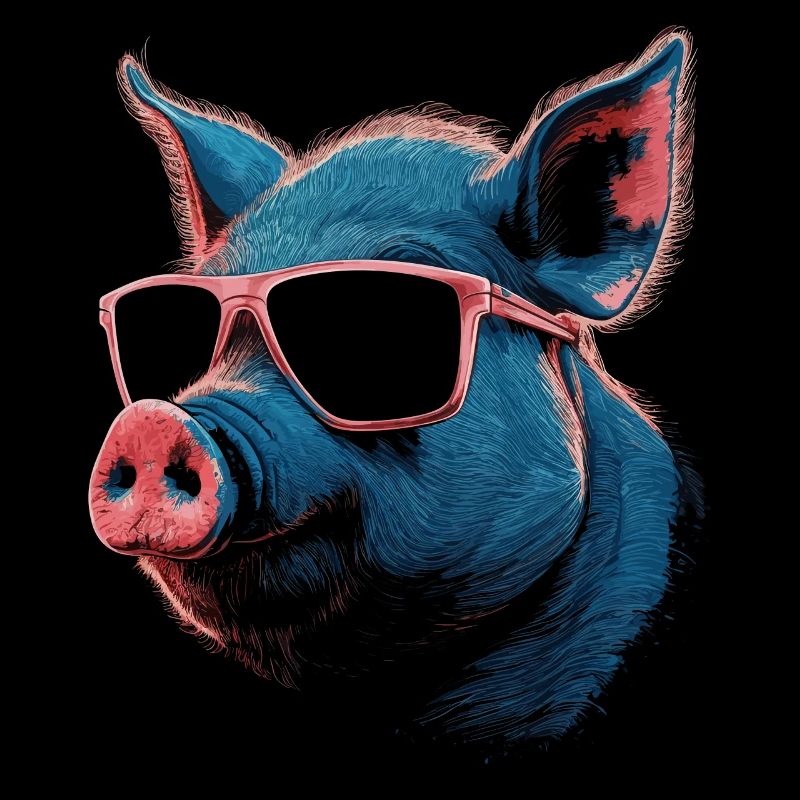 Kühle Schweinerbrille