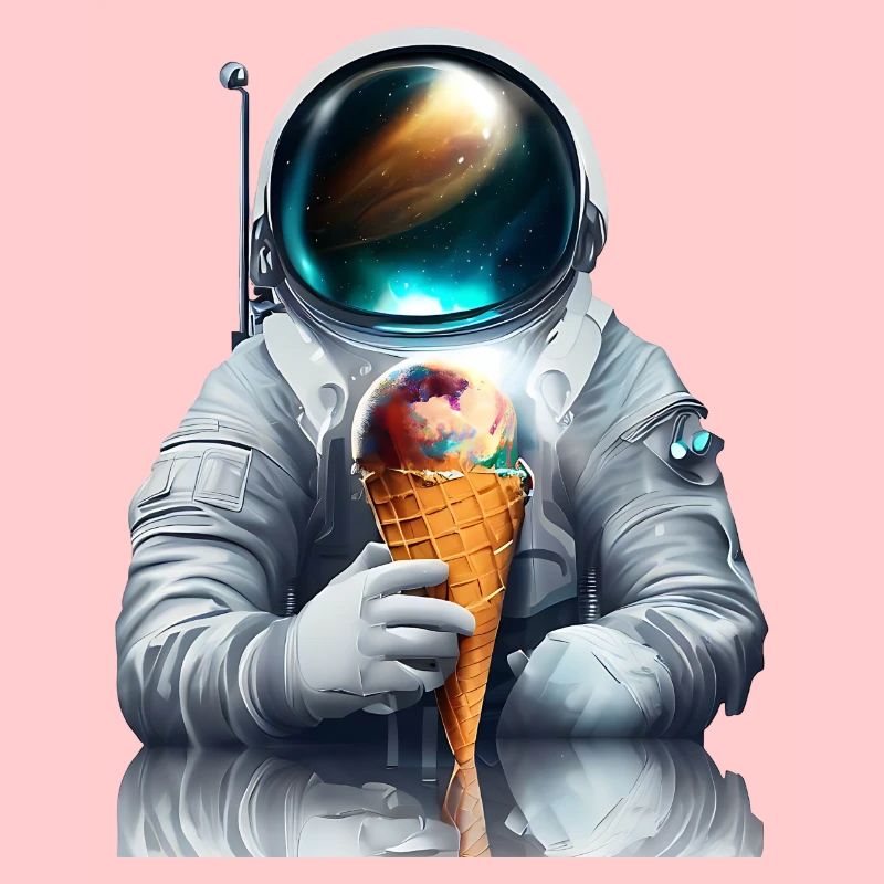 Astronaute de la crème glacée gaufre