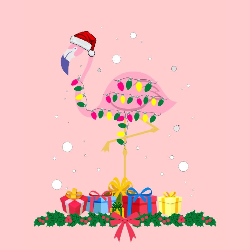 Flamingo-Weihnachten. Weihnachtsgeschenk