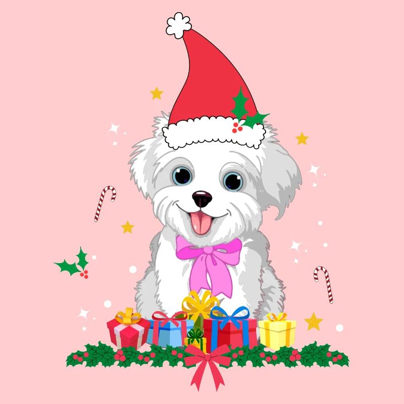 Hund Weihnachten. Weihnachtsgeschenk