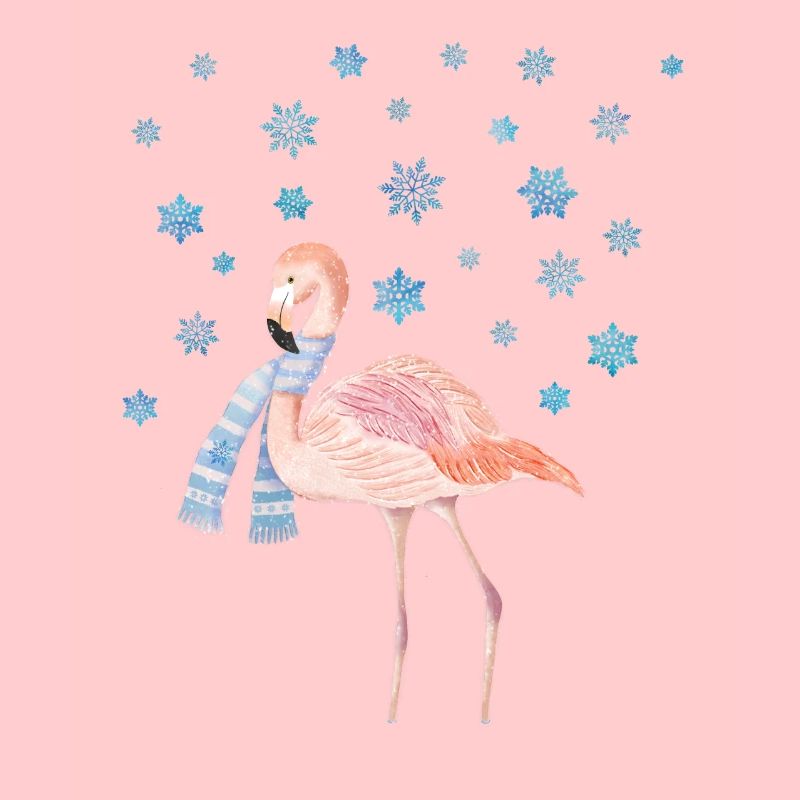 Flamingo in the snow
