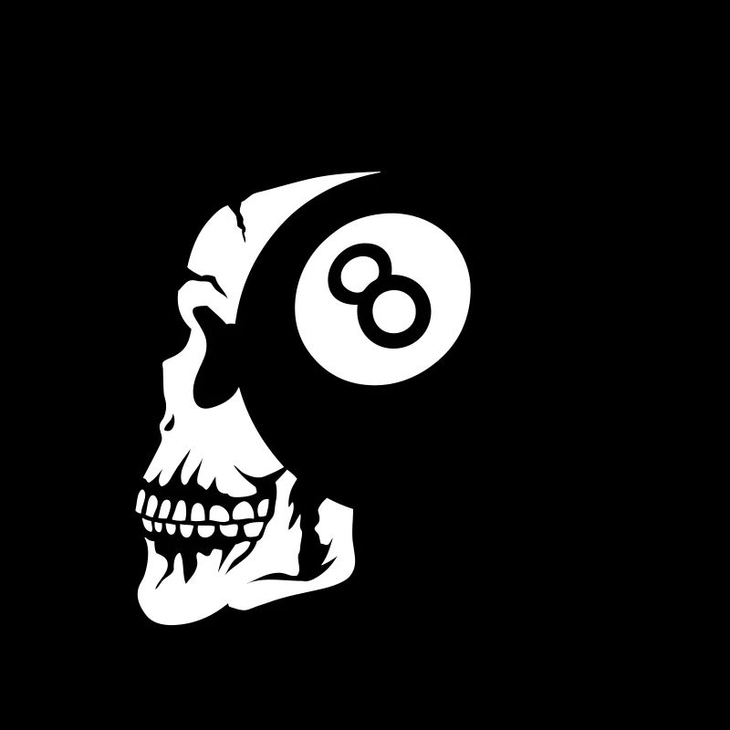 billard tete de mort profil boule 8