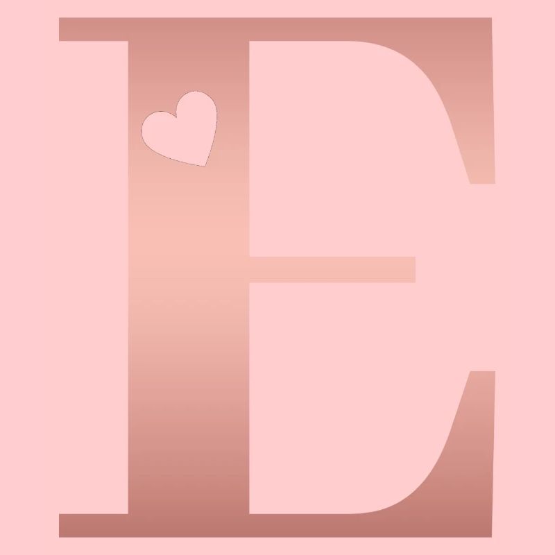 lettre e rose gold