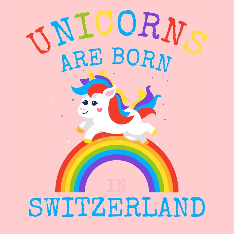 Einhörner werden in der Schweiz geboren.Funny Unicorn Kid
