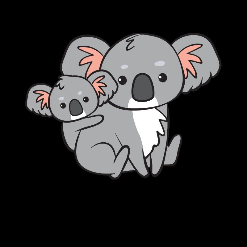 Koala - maman avec enfant dans le dos