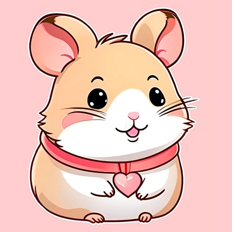 Cute hamster with hearts