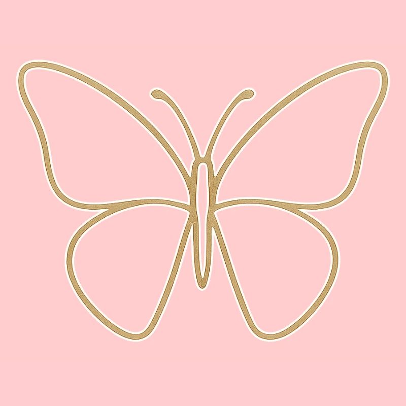 Golden butterfly silhouette