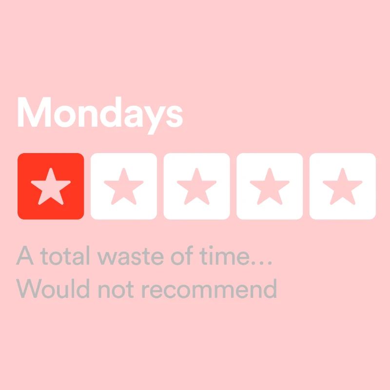 Montags, eine totale Zeitverschwendung... Sarkastisch ein Stern