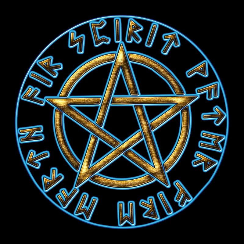 Runen Pentagramm Elemente Schutz Amulett Magie