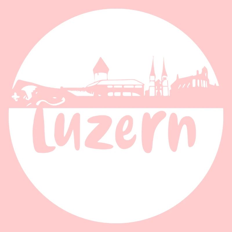 luzern,skyline, rond, coup de cisaille, blanc