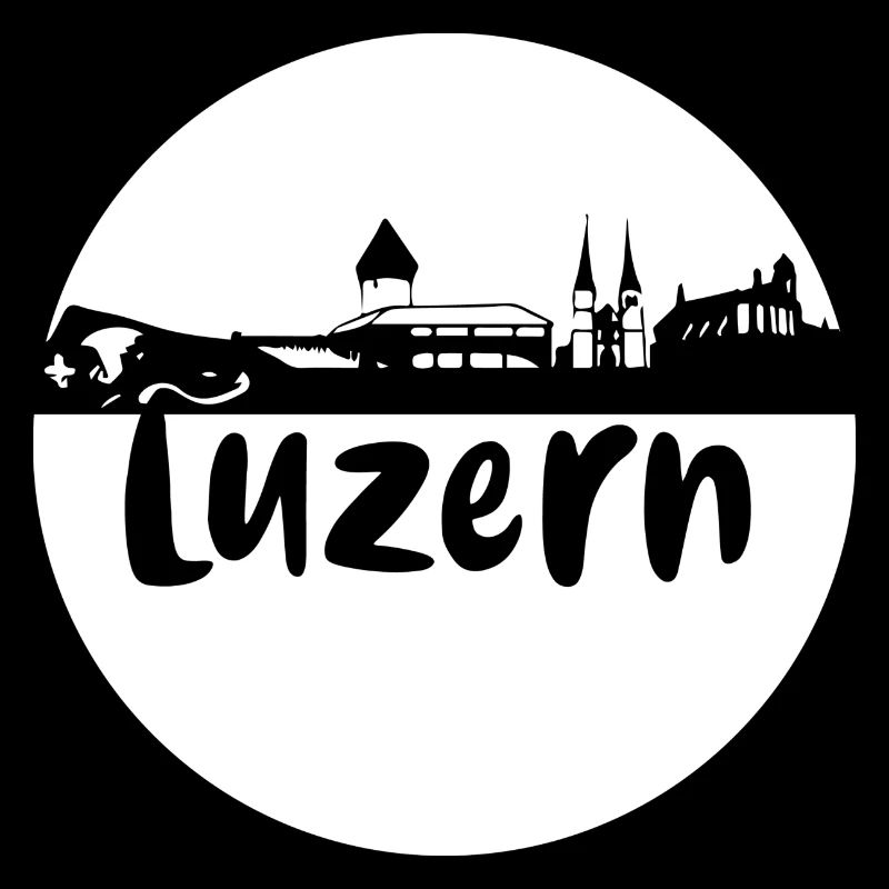 luzern,skyline, circle, sheare-cut, white