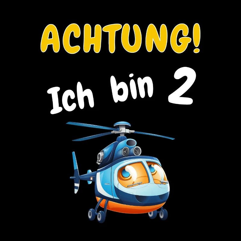 Achtung! Ich bin 2 Hubschrauber Geburtstagsshirt