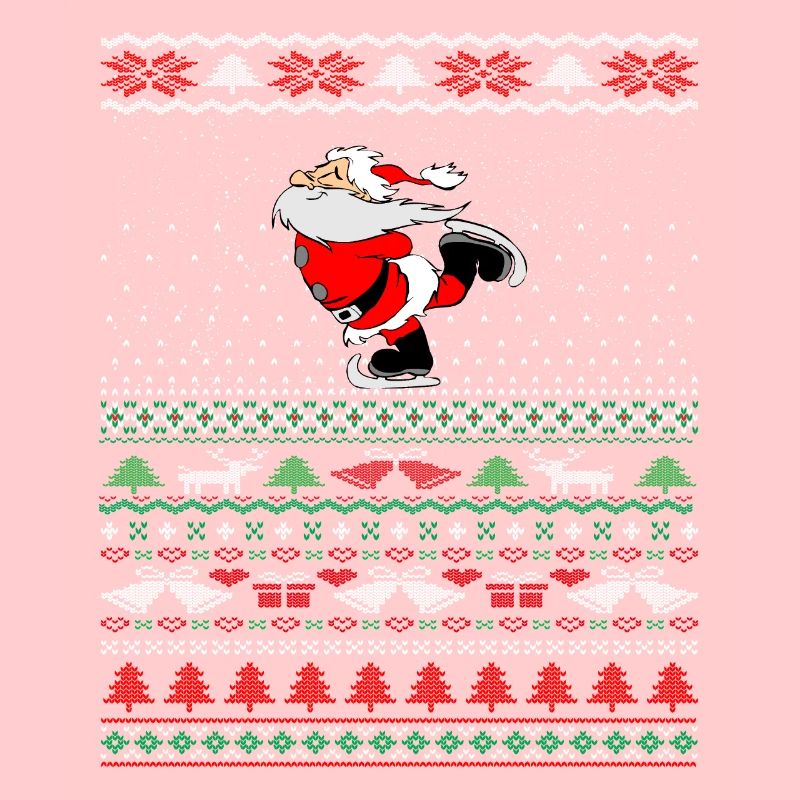 Hässlicher Weihnachtspullover Santa Skating Geschenkidee