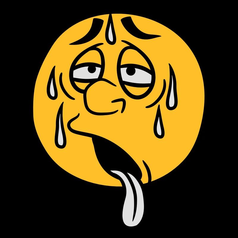 face cartoon cartoon circle round exhausted sun