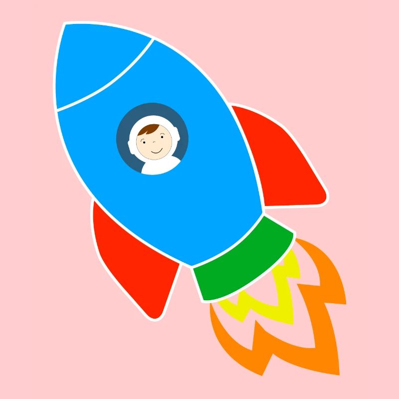 Rakete mit Astronaut