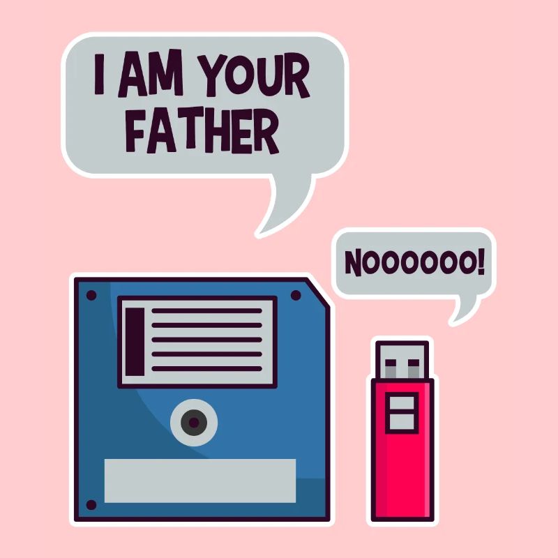 USB Floppy Disk Geek Shirt Computer Nerd lustig