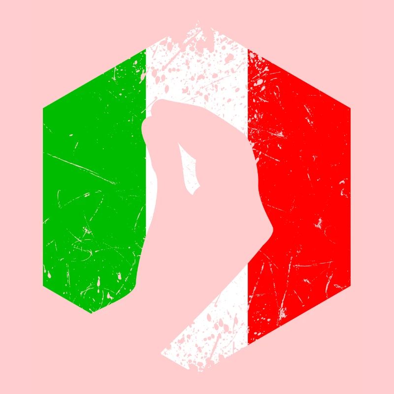 Italienische Flagge mit typischer Handgeste