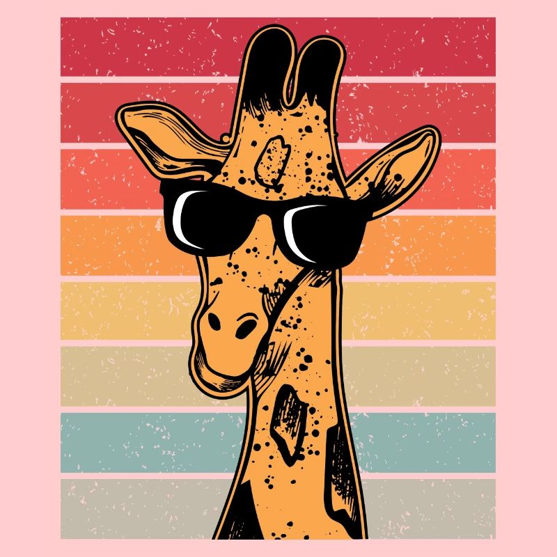 Giraffe mit Brille im Retro Vintage Design