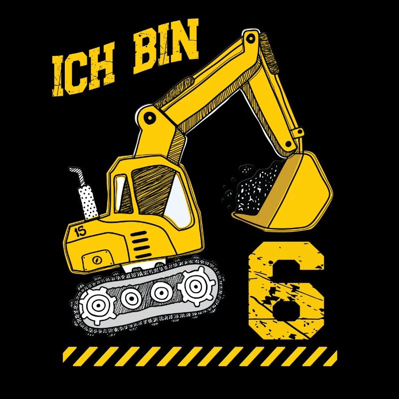 Bagger Geburtstagsshirt 6 Jahre Junge Geburtstag