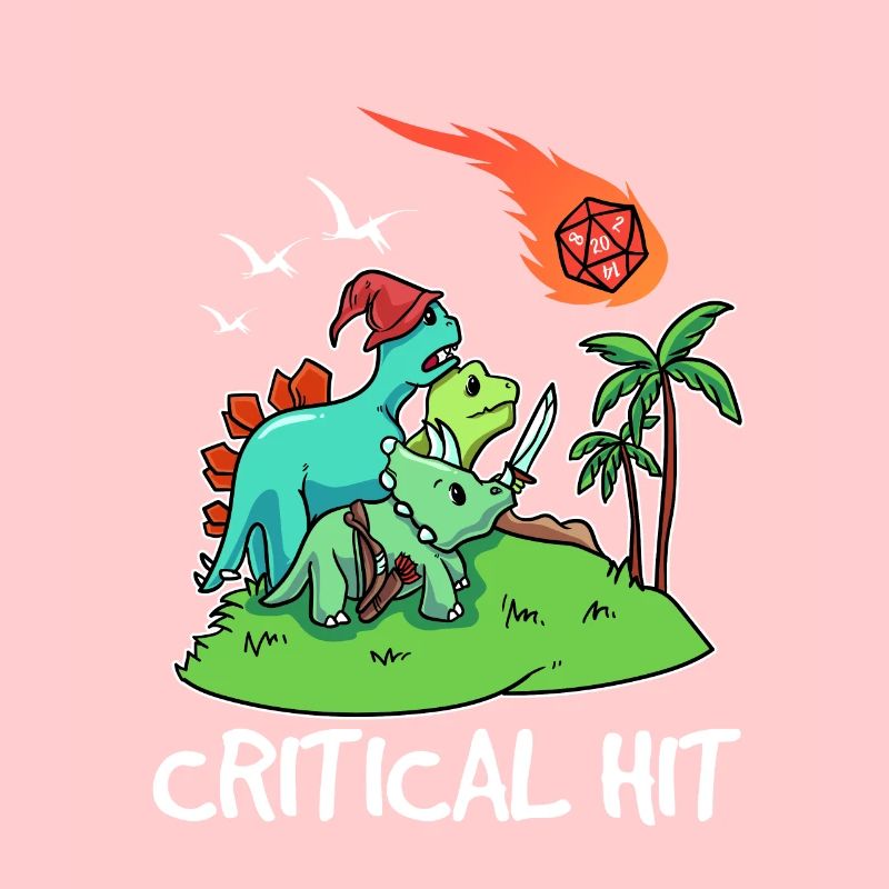 D20 Cube Critical Hit Dinosaur