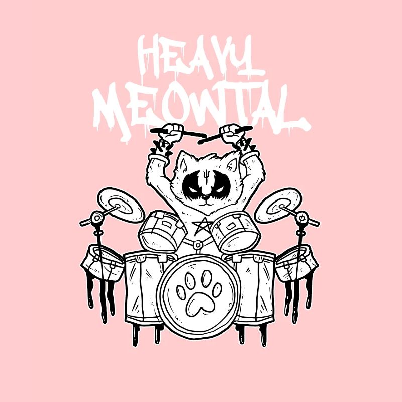 Heavy Meowtal Schlagzeuger Katze Rock'n'Roll Drum