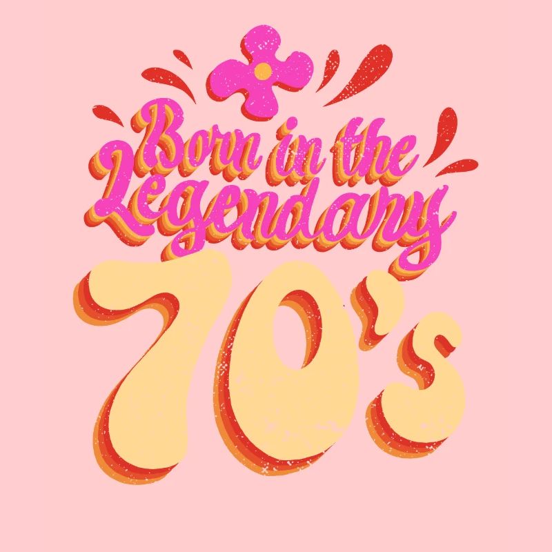 Born in the 70s 70s Retro Hippie colorful