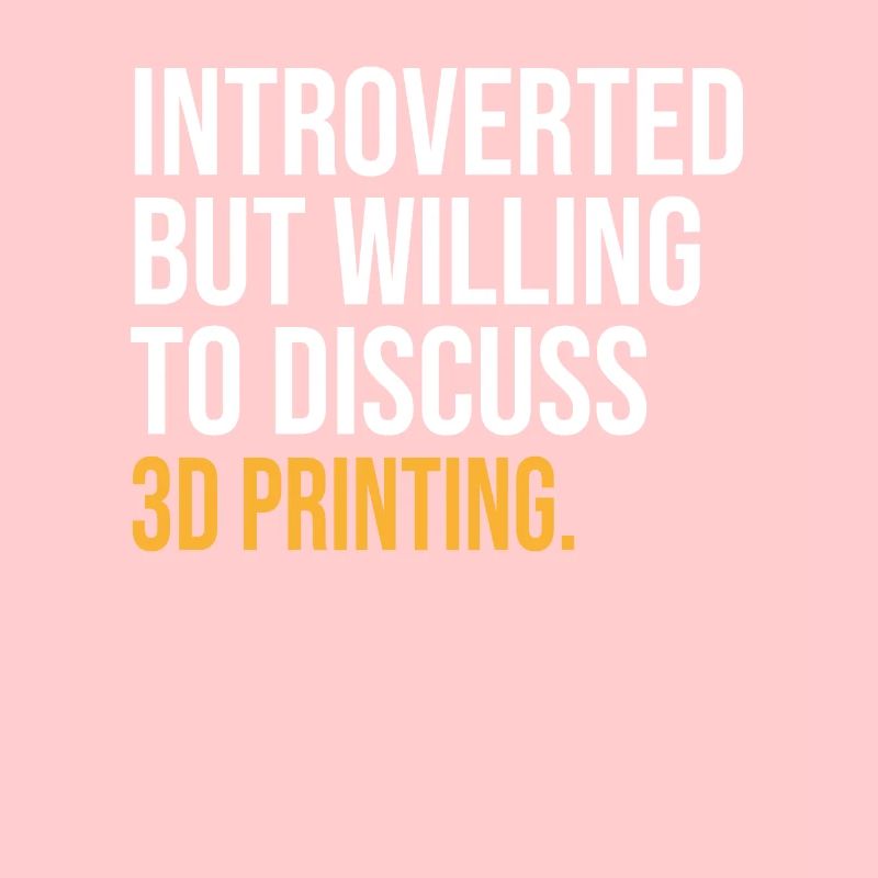 INTROVERTED BUT WILLING TO DISCUSS 3D PRINTING FUN