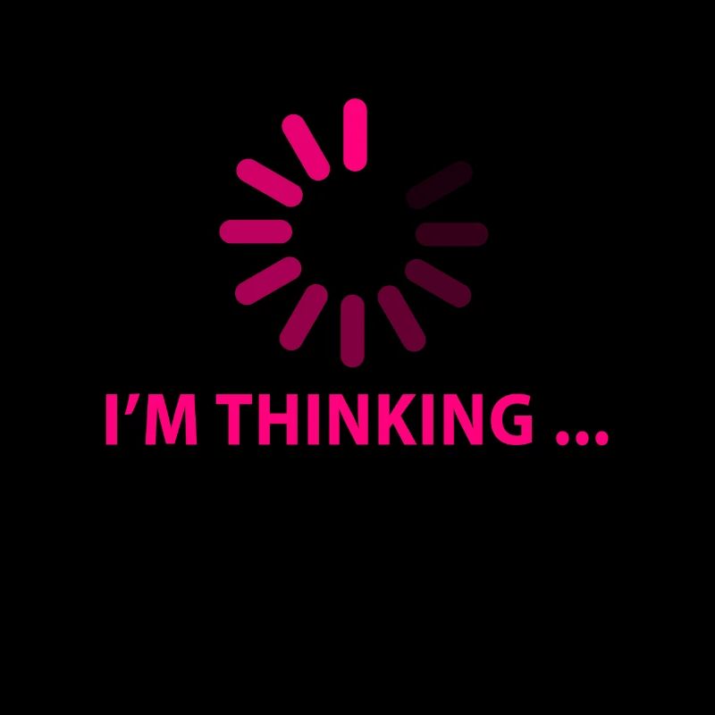 Bin am denken. Abbrechen, Ladesymbol Thinking