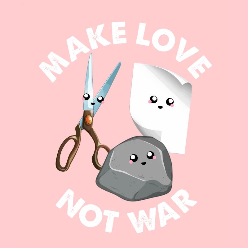 Make Love Not War Drôle de jeu de ciseaux en papier de roche