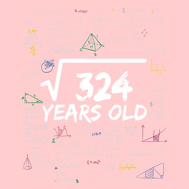 Square Root of 324 18TH Funny Math Birthday
