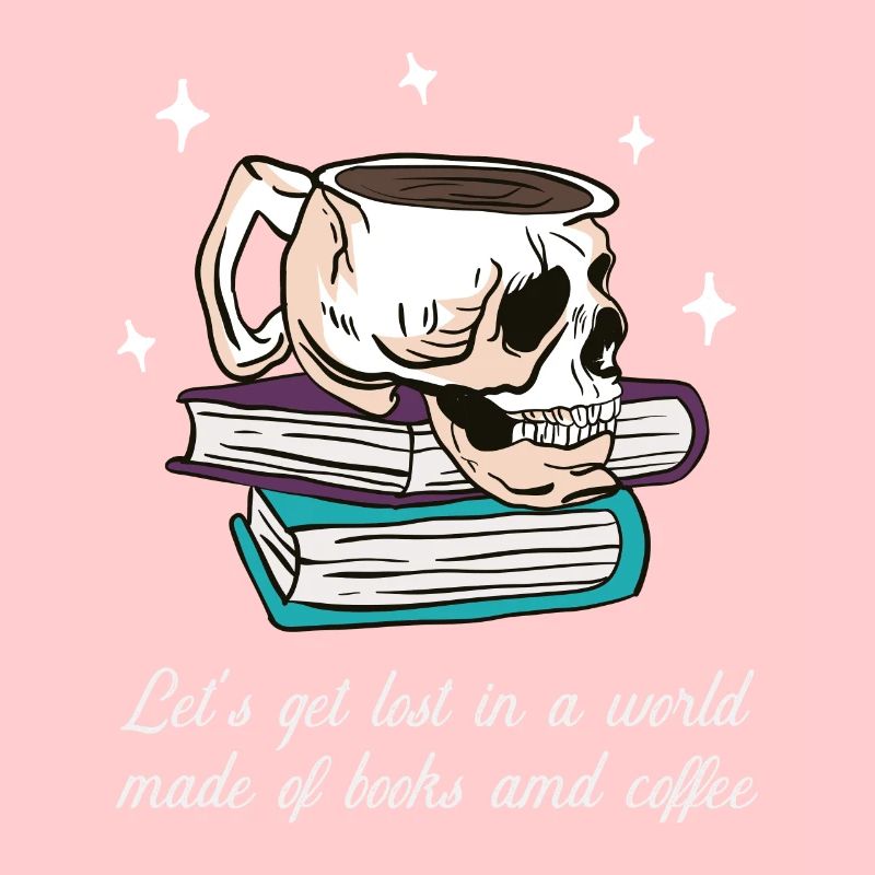 Immersion between book pages and coffee