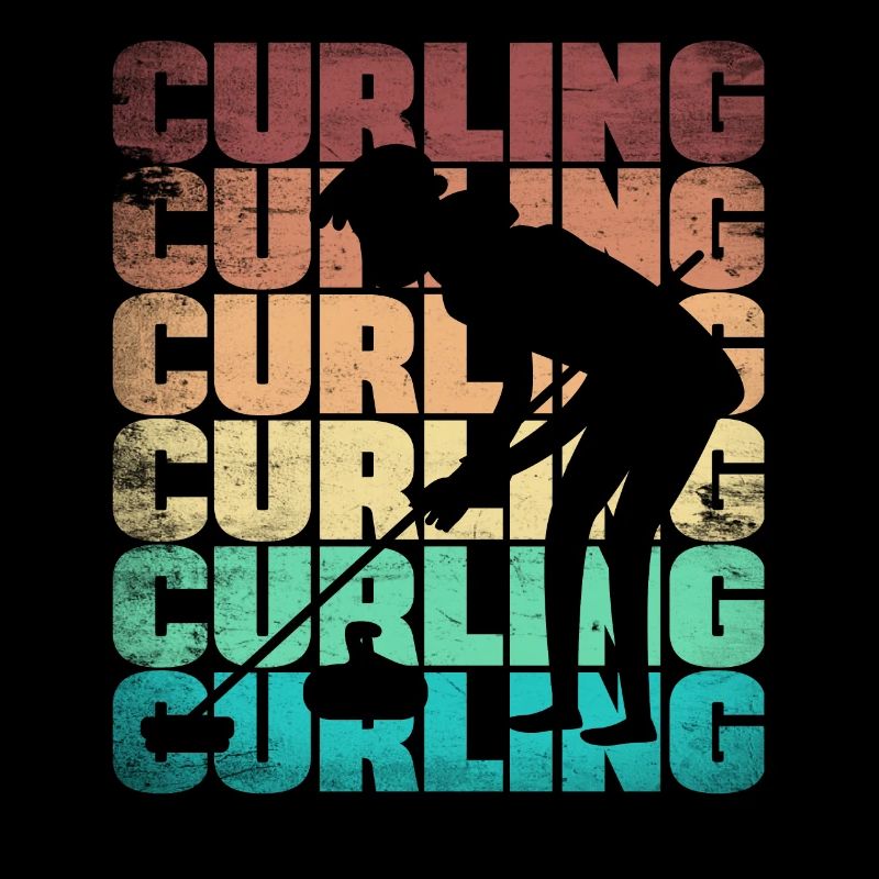 Curling Player Silhouette for a Curler
