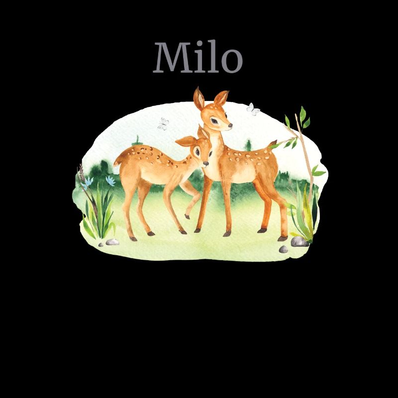 Forest Animal Deer Flowers Name Milo