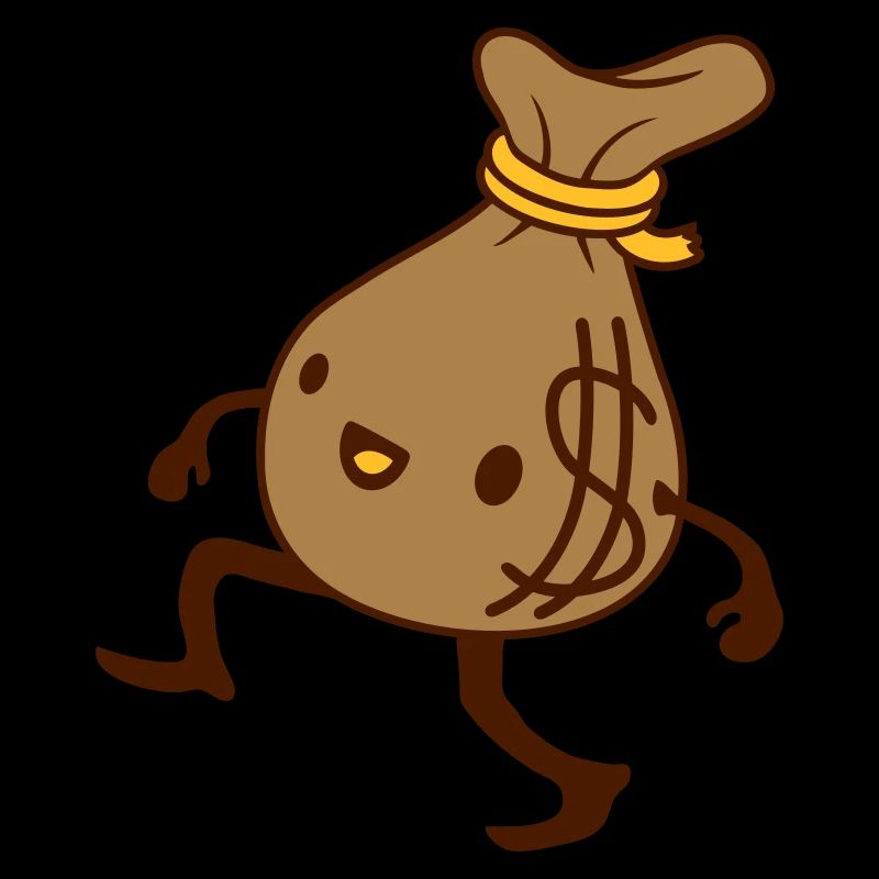 Comic lebendiger Geld Sack