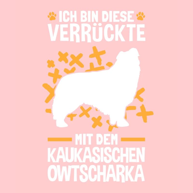 Verrückte mit Owtscharka Kaukasischer Hund