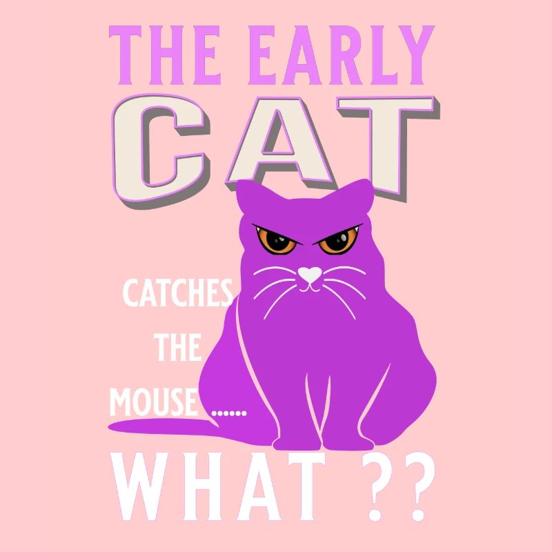 le chat précoce attrape la souris drôle de graisse de chat