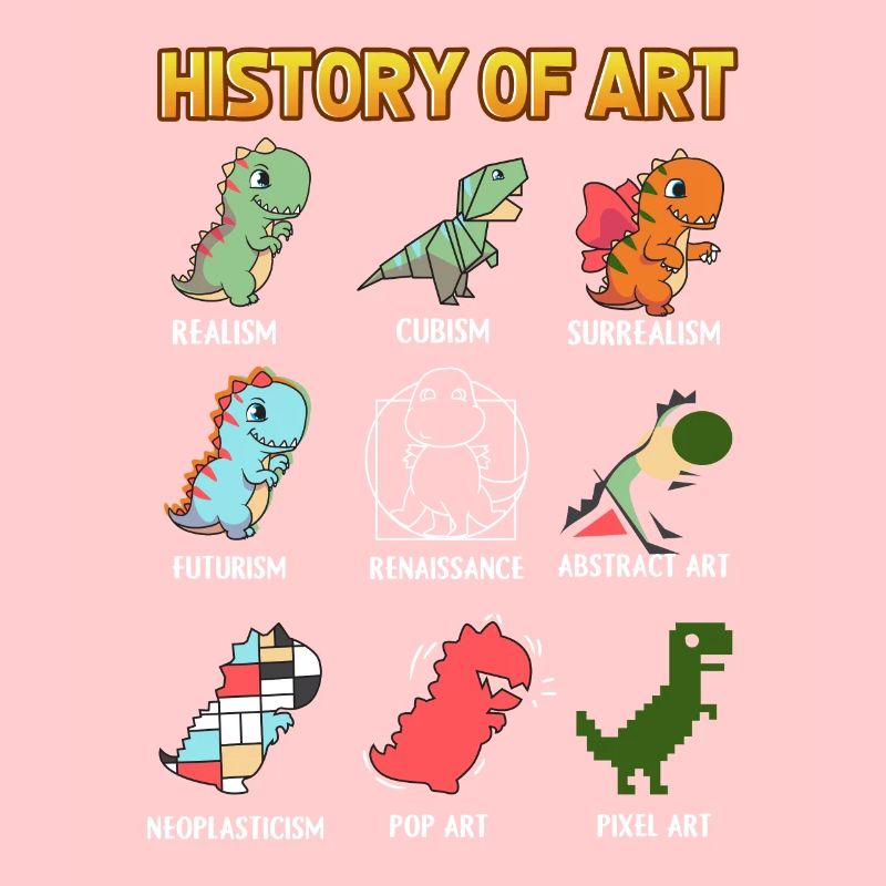 Kunstgeschichte mit Dinosauriern Englisch