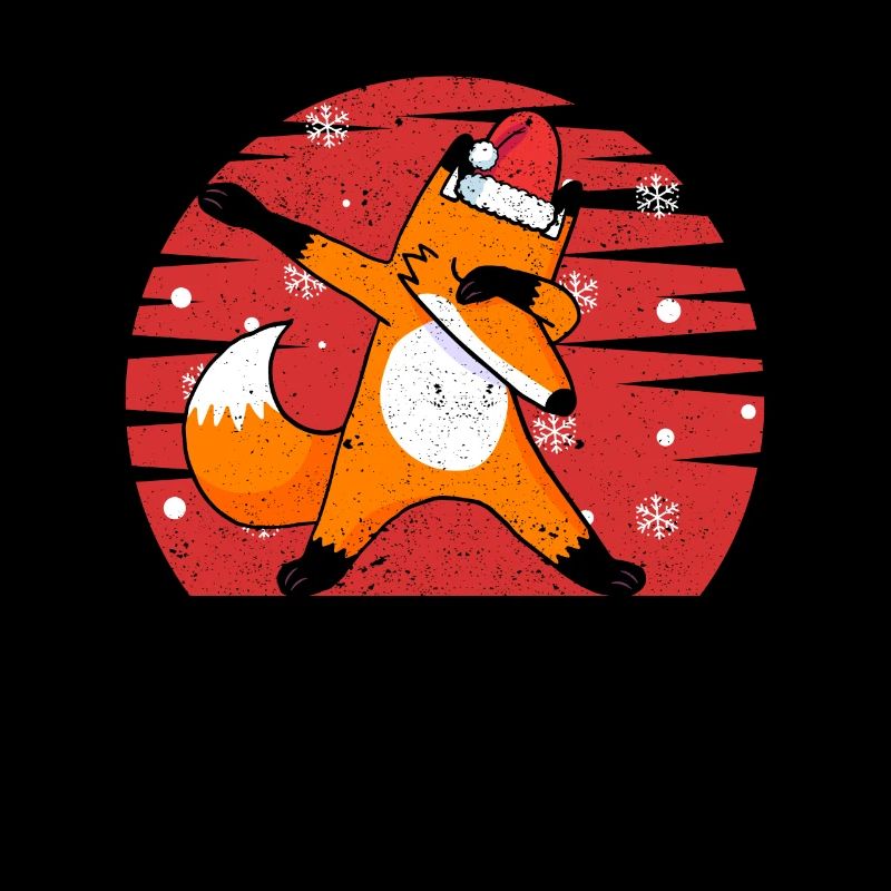 Dabbing Fox Santa Hat Christmas Pajamas