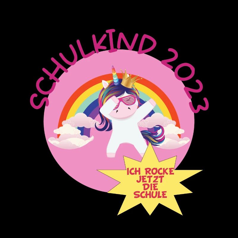 Schulkind 2023 Einhorn ich rocke jetzt die Schule