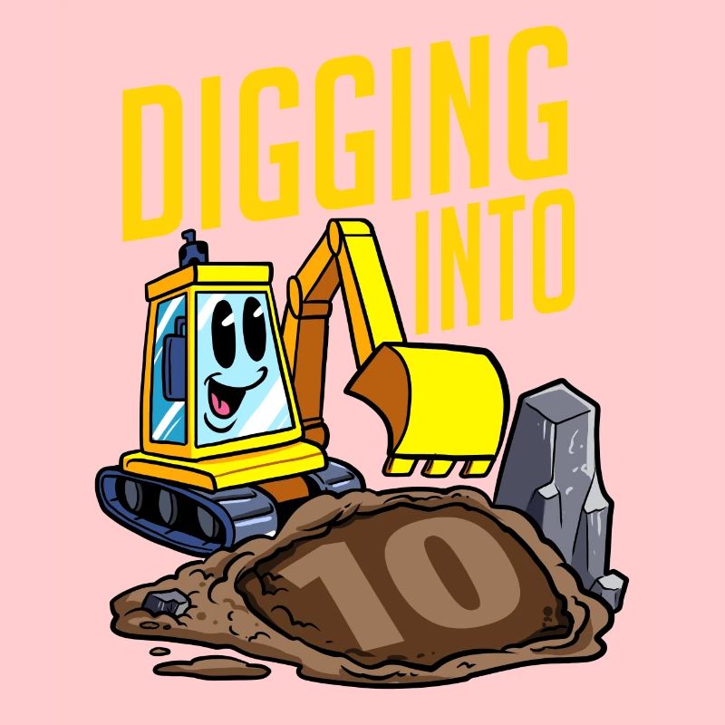 Baggerfahrer gräbt in 10 Geburtstag